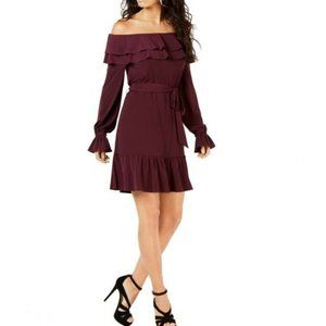 NEW Michael Kors Ruffle Long Sleeve Mini Dress